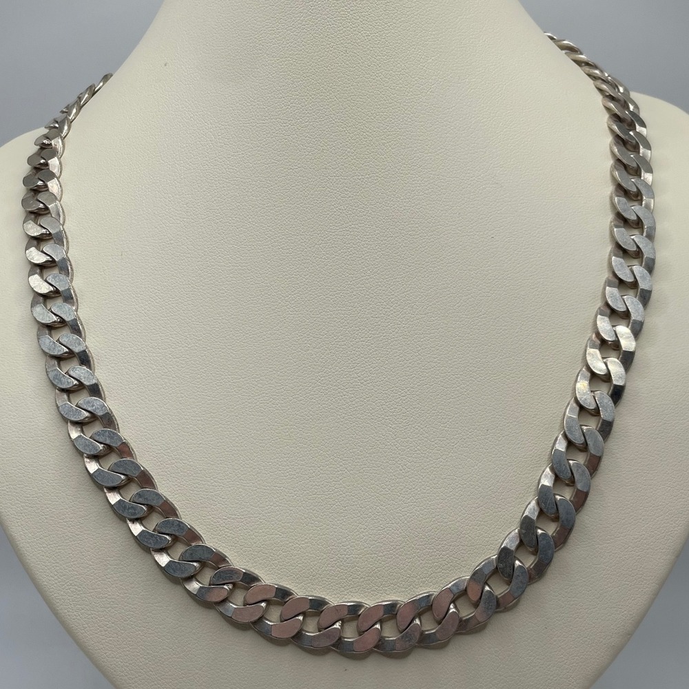 Heavy 925 Sterling Silver Curb Chain Necklace Made in Italy 10mm 20 Inch